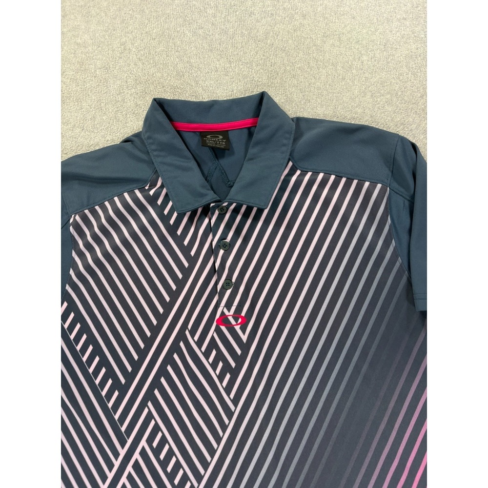 Oakley Performance Short Sleeve Golf Polo Shirt (Men's 2XL) Blue - Picture 2 of 10